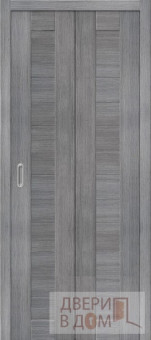 Складная дверь Браво-21 Grey Veralinga (2 половинки) экошпон Складная дверь Браво-21 Grey Veralinga (2 половинки) экошпон